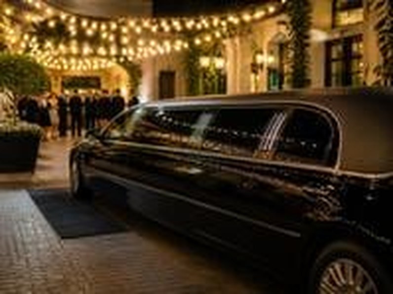 Black stretch limousine for weddings and events